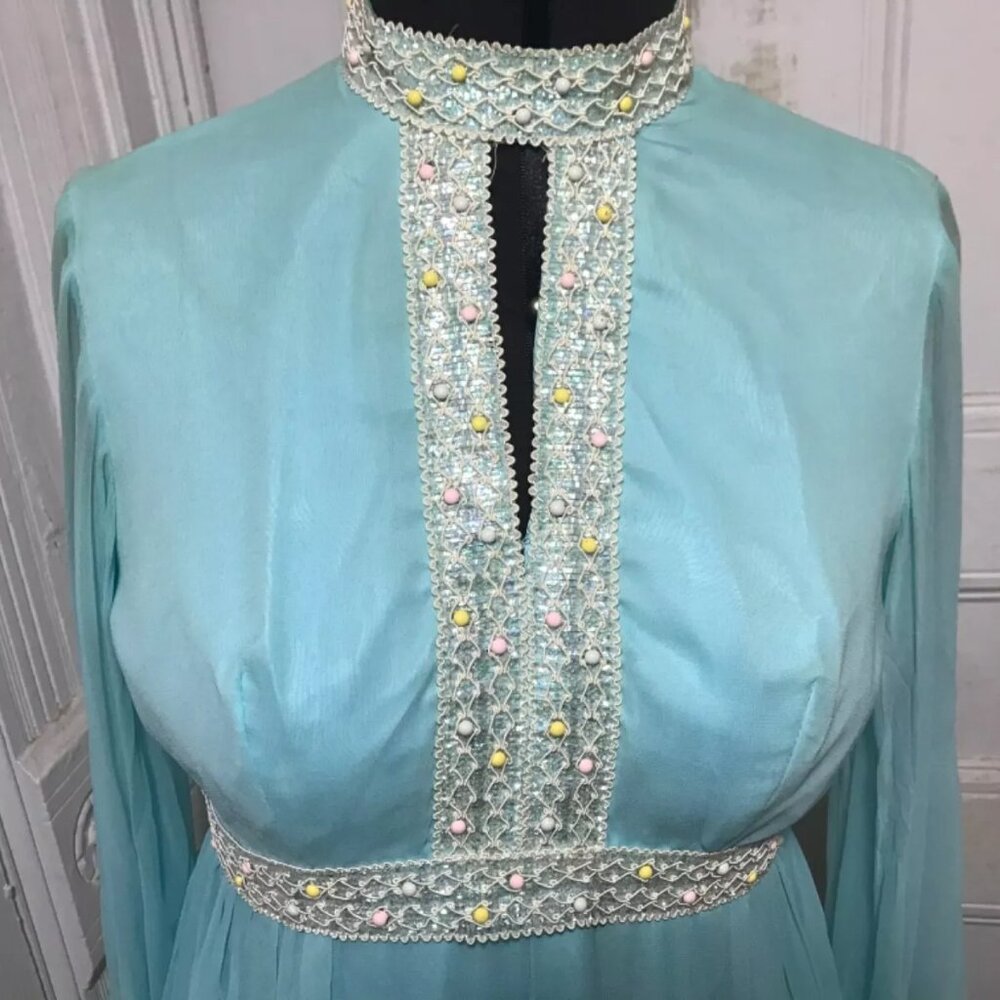 I Dream of Jeannie Vintage Sky Blue Gauze Dress Size Medium